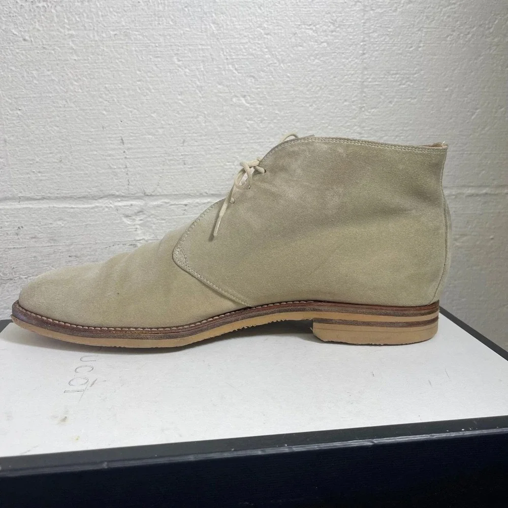 Gravati 14444 Chukka Ankle Boots Beige Suede Lace up Men's 12 M Made In Italy